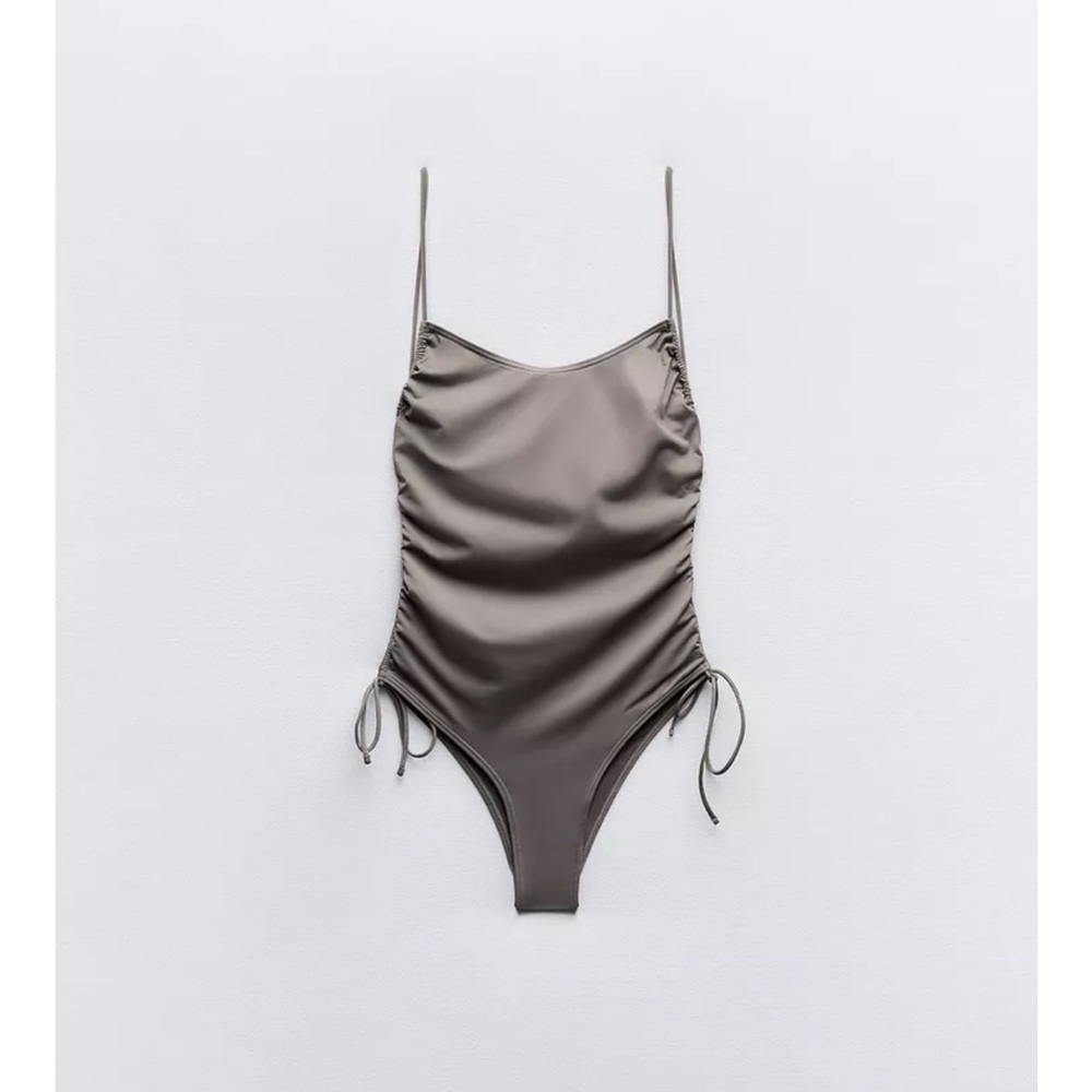 Zara Women's Ruched One-Piece Swimsuit